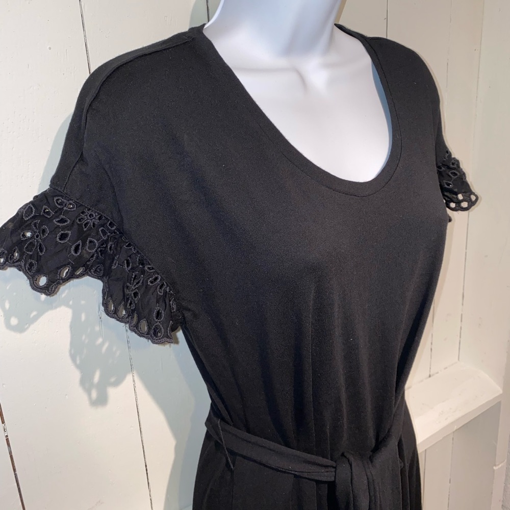 Rachel Parcell Black Eyelet Ruffle Dress Teared Layer Women’s XS - Picture 4 of 13